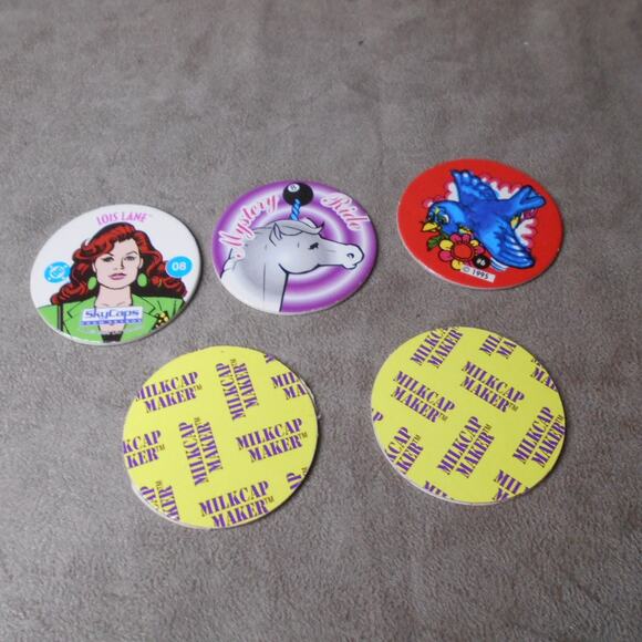 Misc Vintage POG Milkcaps Lot of 24: Slammer Jammer, WPF, Cookie Crisp, Simpsons - Picture 3 of 12